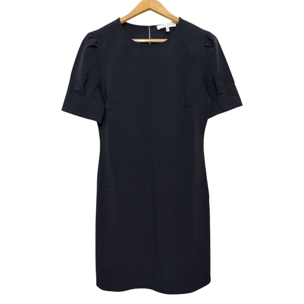 Lark & Ro Women's 10 Stretch Crepe Puff Half Sleeve Crew Neck Dress Career